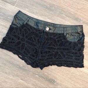 Free People Lace and Leather Short